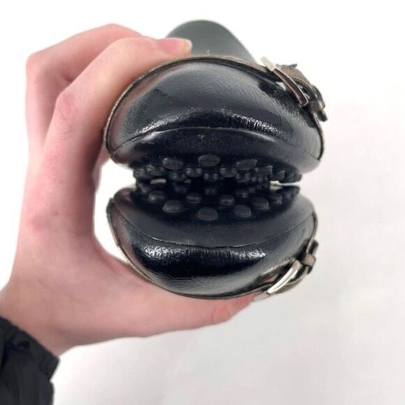 Tod's Womens Leather Round Toe Slip-On Ballet Flats Shoes Silver Black Size 38.5 - Picture 3 of 10